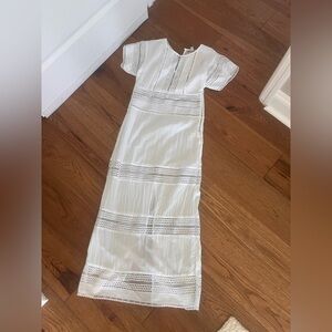 Banana Republic white sheer maxi with cut out detail